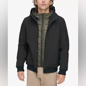 Tommy Hilfiger: Men's Hoodie Bomber Jacket, Size X-large, Black
